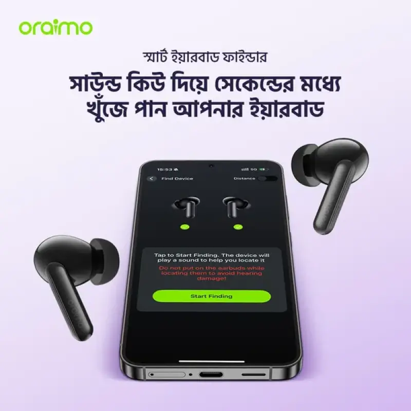 oraimo SpaceBuds Lite Sound 360 Anti-Lost True Wireless Earbuds OTW-324