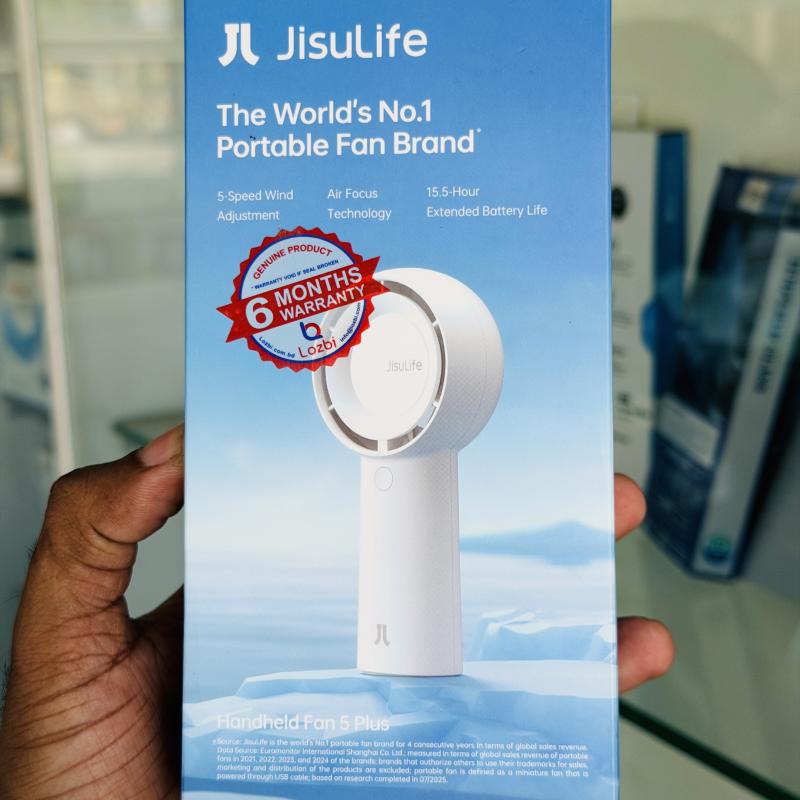 JisuLife Handheld Fan Life10 – 4000mAh Battery, Up to 22 Hours Runtime, 5 Speed