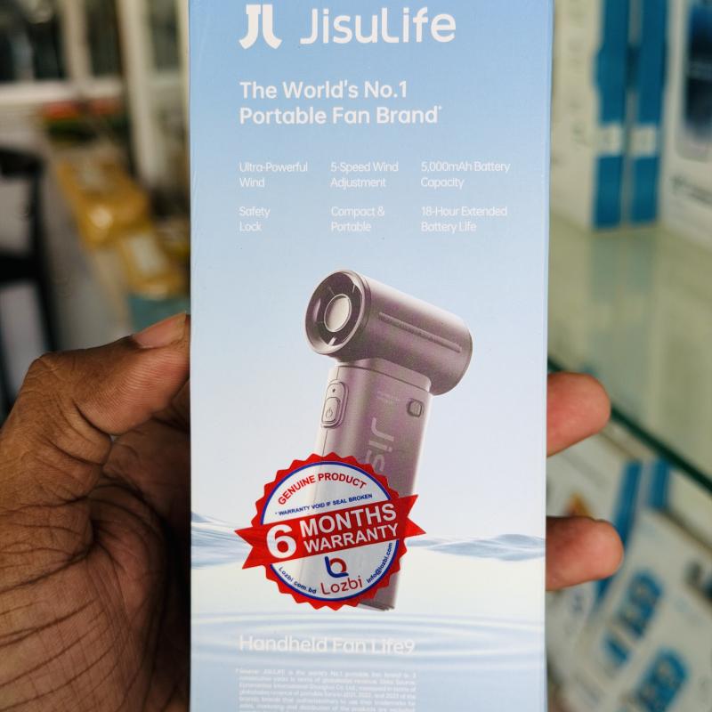JisuLife Handheld Fan Life9 – 5-Speed Mini Pocket Fan, 12–18H Cooling Time, 5000mAh