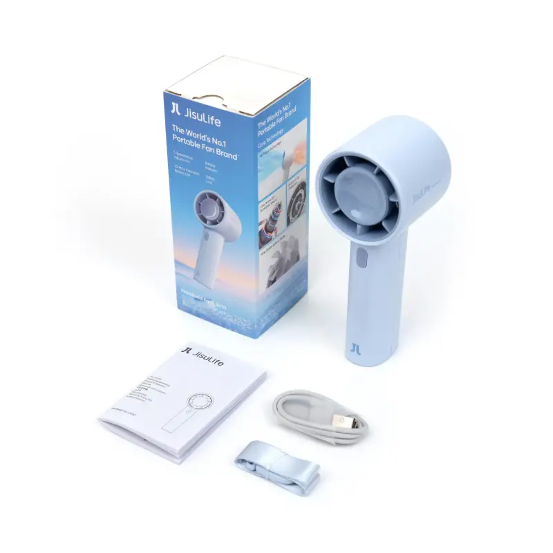 JisuLife Handheld Fan Life10 – 4000mAh Battery, Up to 22 Hours Runtime, 5 Speed