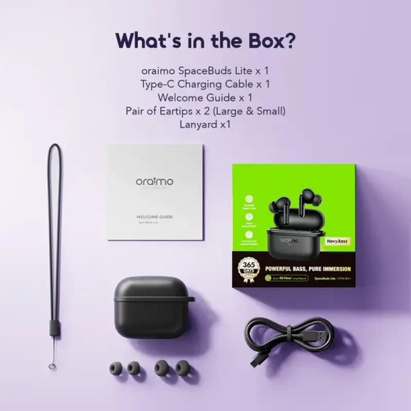 oraimo SpaceBuds Lite Sound 360 Anti-Lost True Wireless Earbuds OTW-324