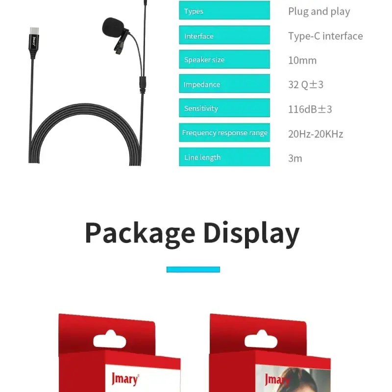 Jmary Lavalier Microphone Type C Port MC-R6