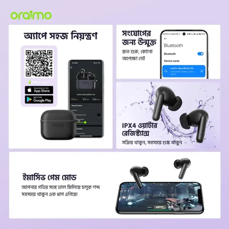 oraimo SpaceBuds Lite Sound 360 Anti-Lost True Wireless Earbuds OTW-324